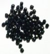 100 4mm Faceted Matte Black Firepolish Beads